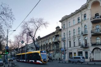 Новий низькопідлоговий трамвай на маршруті №7 в Одесі