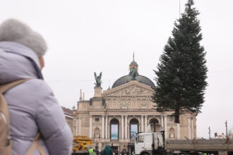 У Львові встановили головну ялинку, вогні запалять 5 грудня