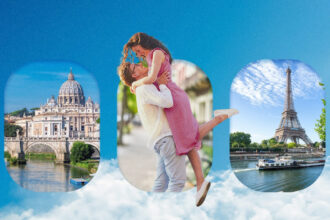 Пара мандрівників в аеропорту Варшави обирає місця в літаку