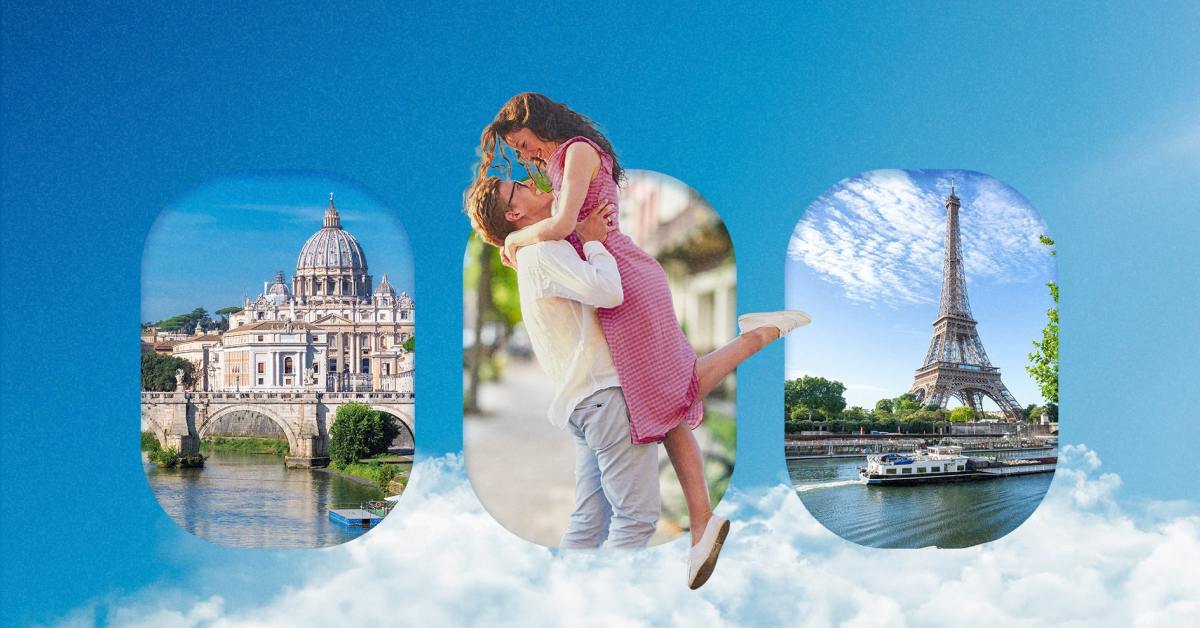 Пара мандрівників в аеропорту Варшави обирає місця в літаку