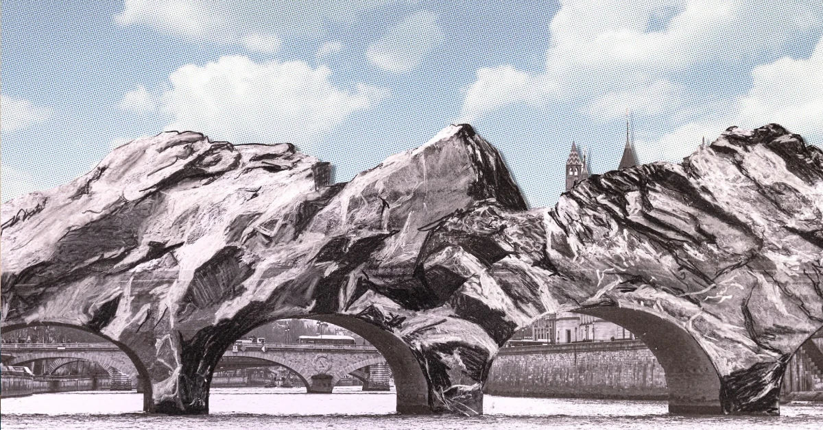 Гігантська надувна інсталяція La Caverne, що вкриває міст Пон-Неф у Парижі