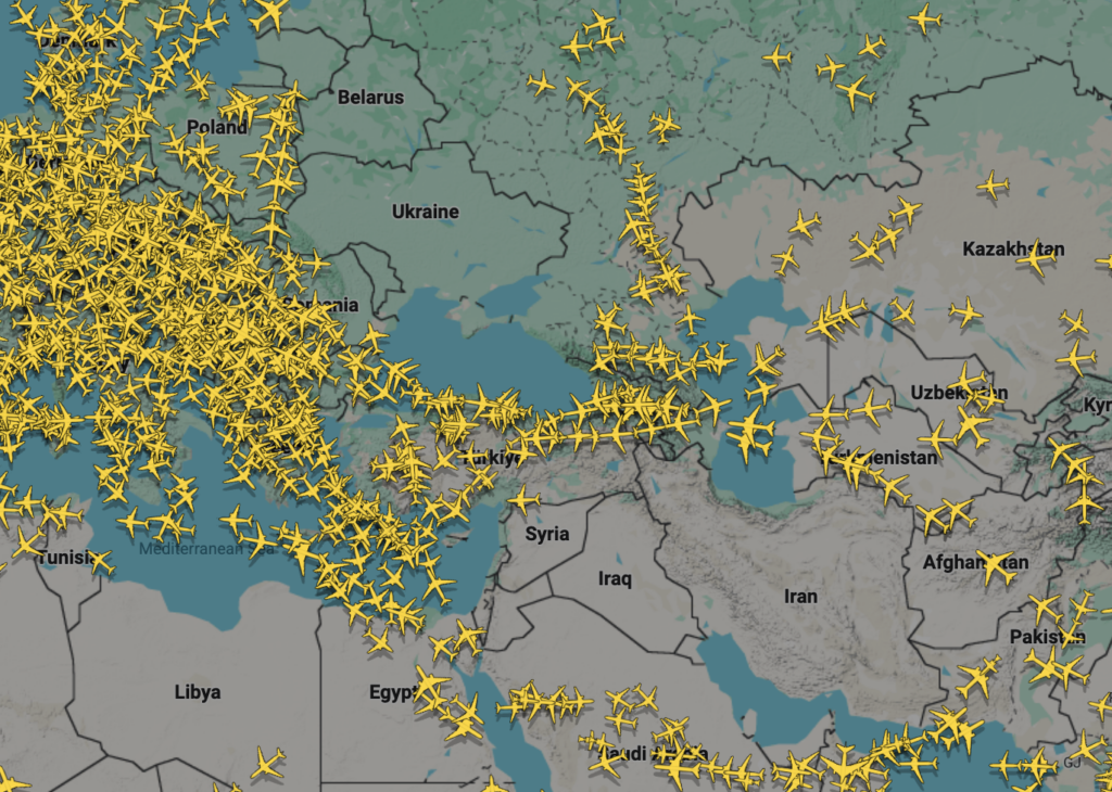 Закрите авіасполучення над країнами близького сходу