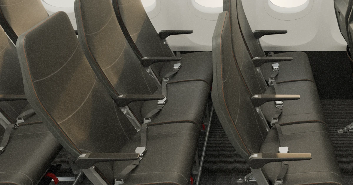Дизайн нових надлегких пасажирських сидінь easyJet у салоні Airbus A321neo