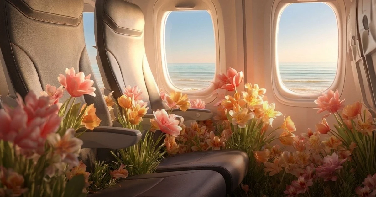 салон літака sky up на рейсі з кишинева